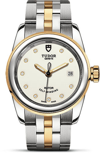 Tudor Glamour Date Watch - 26 mm Steel and Gold Case - Diamond Dial - Bracelet