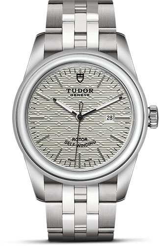 Tudor Glamour Date Watch - 31 mm Steel Case - Silver Jacquard Dial