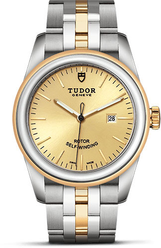 Tudor Glamour Date Watch - 31 mm Steel and Gold Case - Champagne Dial - Bracelet