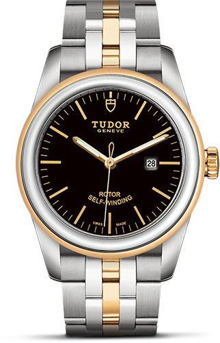 Tudor Glamour Date Watch - 31 mm Steel and Gold Case - Black Dial - Bracelet