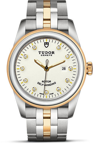 Tudor Glamour Date Watch - 31 mm Steel and Gold Case - Diamond Dial - Bracelet