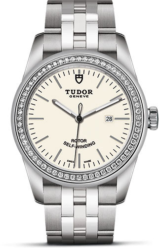 Tudor Glamour Date Watch - 31 mm Steel Case - Diamond Bezel