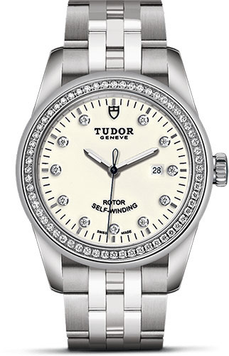 Tudor Glamour Date Watch - 31 mm Steel Case - Diamond Bezel - Diamond Dial