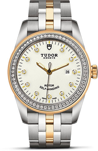 Tudor Glamour Date Watch - 31 mm Steel and Gold Case - Diamond Bezel - Diamond Dial - Bracelet