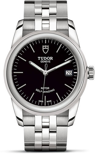 Tudor Glamour Date Watch - 36 mm Steel Case - Black Dial