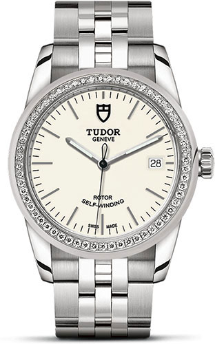 Tudor Glamour Date Watch - 36 mm Steel Case - Diamond Bezel