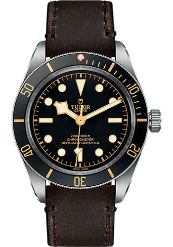 Tudor Black Bay Fifty-Eight Watch - 39 mm Steel Case - Black Dial - Brown Leather Strap