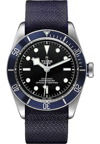 Tudor Black Bay Watch - 41mm Steel Case - Blue Bezel - Black Dial - Blue Fabric Strap