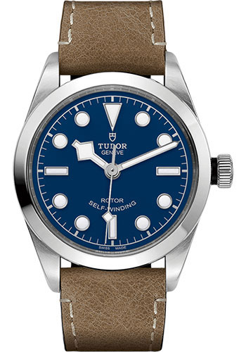 Tudor Black Bay 36 Watch - 36mm Steel Case - Blue Dial - Beige Aged Leather Strap