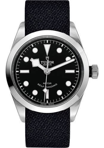 Tudor Black Bay 36 Watch - 36mm Steel Case - Black Dial - Black Fabric Strap