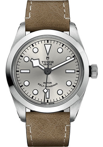 Tudor Black Bay 36 Watch - 36mm Steel Case - Silver Dial - Beige Aged Leather Strap