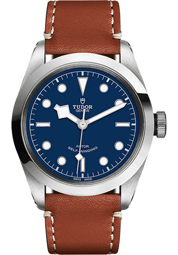 Tudor Black Bay 41 Watch - 41mm Steel Case - Blue Dial - Brown Leather Strap