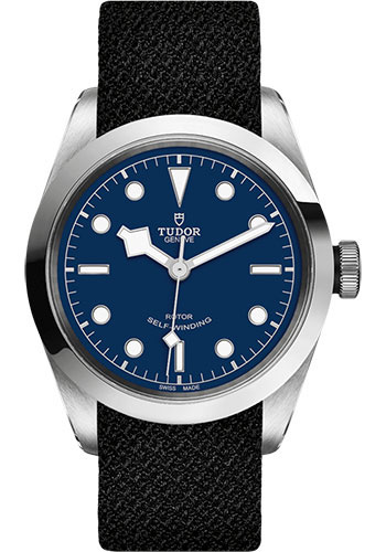 Tudor Black Bay 41 Watch - 41mm Steel Case - Blue Dial - Black Fabric Strap