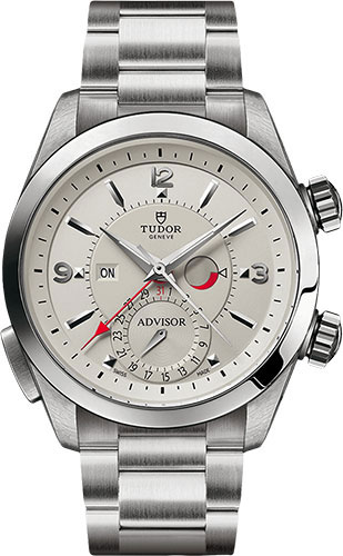 Tudor Heritage Advisor Watch - 42 mm Titanium And Steel Case - Smooth Bezel - Silver Dial - Bracelet