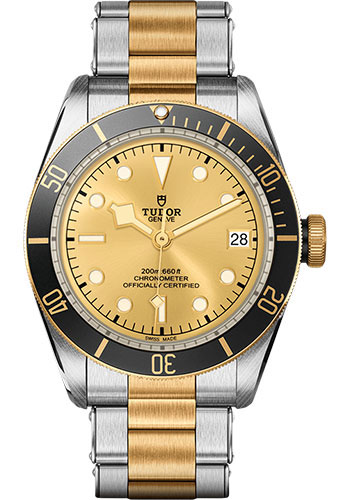 Tudor Heritage Black Bay Steel and Gold Watch - 41 mm Steel and Gold Case - Rotating Bezel - Champagne Dial