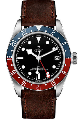 Tudor Black Bay GMT Watch - 41 mm Steel Case - Terra Di Siena Brown Leather Strap