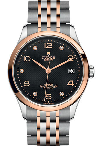Tudor 1926 Watch - 36mm Steel and Gold Case - Black Diamond Dial