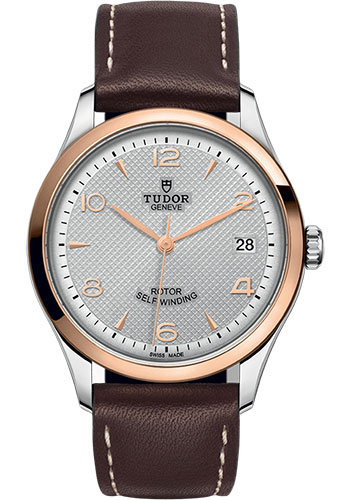 Tudor 1926 Watch - 36mm Steel and Gold Case - Silver Dial - Brown Leather Strap