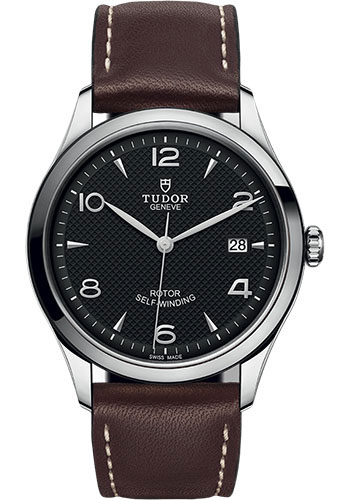 Tudor 1926 Watch - 39mm Steel Case - Black Dial - Brown Leather Strap