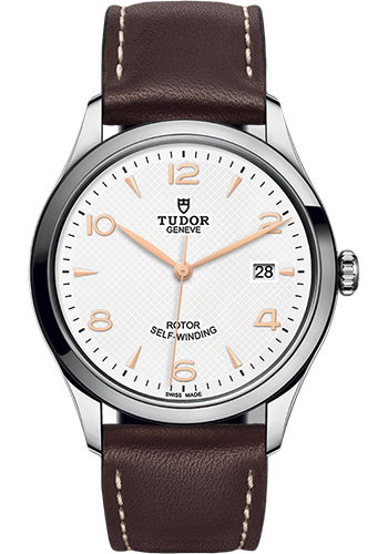 Tudor 1926 Watch - 39mm Steel Case - White Dial - Brown Leather Strap