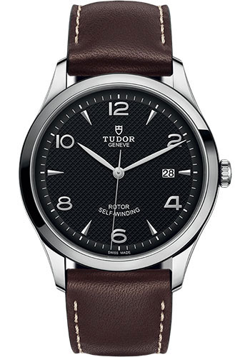 Tudor 1926 Watch - 41mm Steel Case - Black Dial - Brown Leather Strap