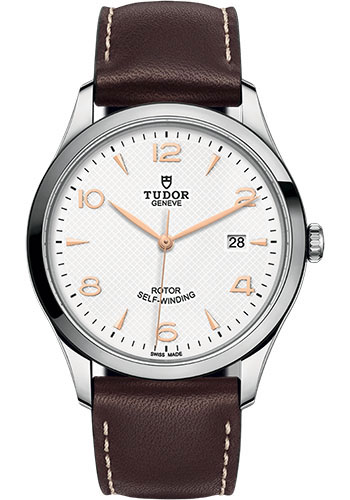 Tudor 1926 Watch - 41mm Steel Case - White Dial - Brown Leather Strap