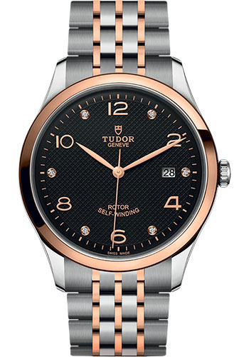 Tudor 1926 Watch - 41mm Steel and Gold Case - Black Diamond Dial