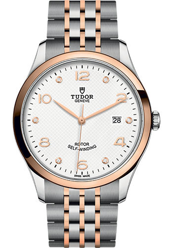 Tudor 1926 Watch - 41mm Steel and Gold Case - White Diamond Dial - Bracelet