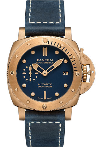 Panerai Submersible Bronzo Blu Abisso - 42mm Bronze Case - Blue Dial