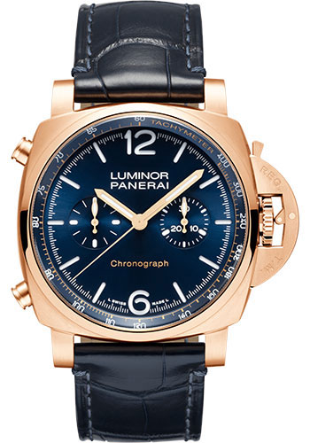 Panerai Luminor Chrono Goldtech™ Blu Notte - 44mm Polished Goldtech Case - Blue Sun-Brushed Dial
