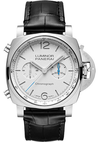 Panerai Luminor Chrono - 44mm Brushed Steel Case - White Dial