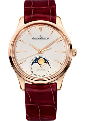 Jaeger-LeCoultre Master Ultra Thin Moon Watch - 34 mm Pink Gold Case - Eggshell Beige Dial - Red Alligator Strap