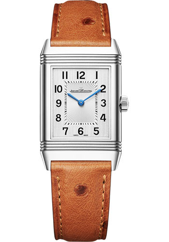 Jaeger-LeCoultre Reverso Classic Medium Thin - Stainless Steel Case - Silvered Grey Dial - Ostrich Strap