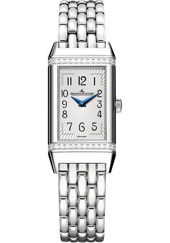 Jaeger-LeCoultre Reverso One Watch - 40.1 mm Stainless Steel Case - Diamond Bezel - Silver Dial - Steel Bracelet