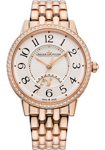 Jaeger-LeCoultre Rendez-Vous Night & Day Medium Watch - 34 mm Pink Gold Case - Diamond Bezel - Silvered Grey Dial - Pink Gold Bracelet