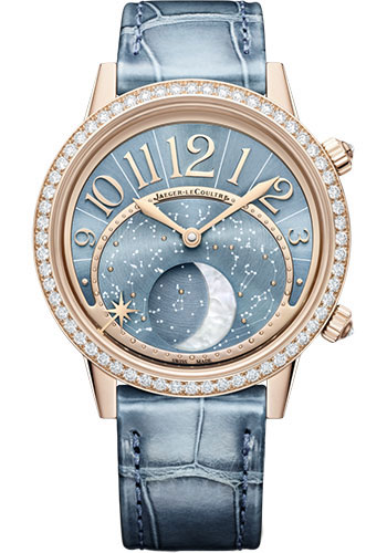 Jaeger-LeCoultre Rendez-Vous Moon Serenity - Pink Gold Case - Diamond Bezel - Blue Dial