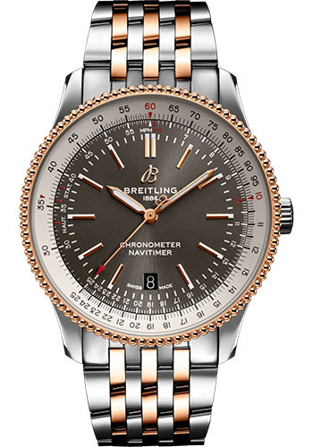 Breitling Navitimer Automatic 41 Watch - Steel and 18K Red Gold - Anthracite Dial - Metal Bracelet