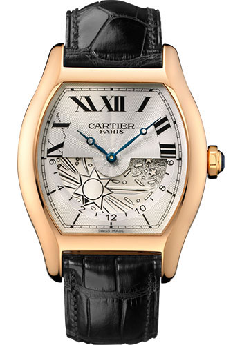 Cartier Tortue Xl Watch - Pink Gold Case - Silvered Dial - Hand-Sewn Full-Grain Alligator Strap