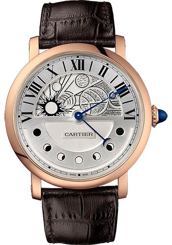 Cartier Rotonde de Cartier Day Night Retrograde Moon Phases Watch - 43.5 mm Pink Gold Case