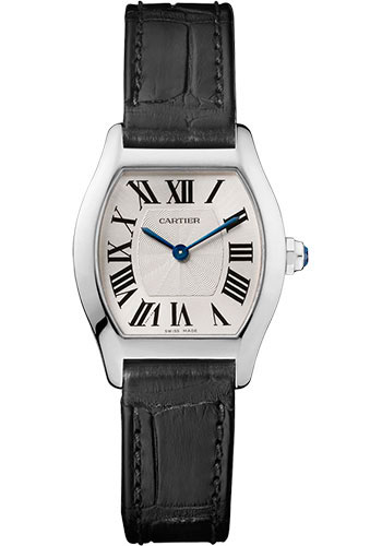 Cartier Tortue Watch - 30 mm White Gold Case - Black Alligator Strap