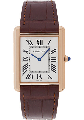 Cartier Tank Louis Cartier Watch - Extra large Pink Gold Case - Brown Alligator Strap
