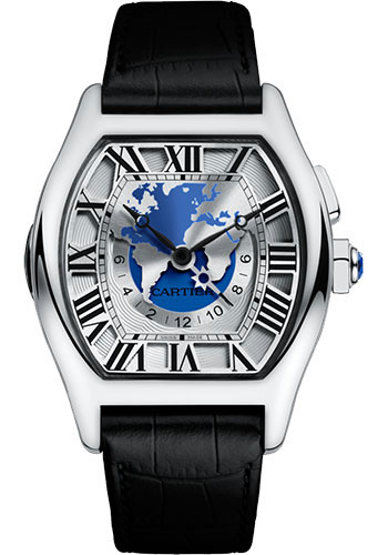 Cartier Tortue XXL Multiple Time Zones Watch - 51 mm White Gold Case - Black Alligator Strap
