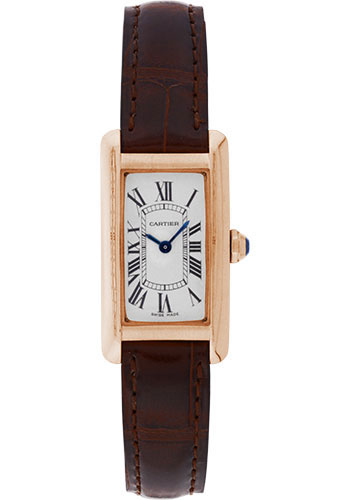Cartier Tank Américaine Watch - Small Pink Gold Case - Alligator Strap