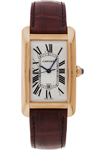 Cartier Tank Américaine Watch - Large Pink Gold Case - Alligator Strap