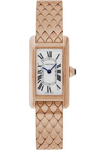 Cartier Tank Americaine Small Model Watch - 19 x 34.8 mm Pink Gold Case