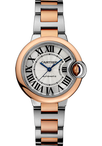 Cartier Ballon Bleu De Cartier Watch - 33 mm Steel Case - Pink Gold Bezel