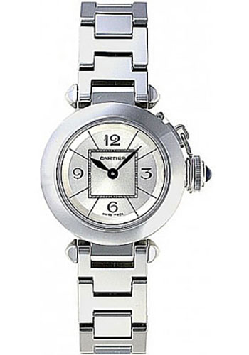 Cartier Miss Pasha Watch - 27 mm Steel Case - Silver Dial