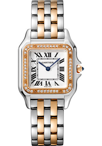 Cartier Panthère de Cartier Watch - 27 mm Steel And Pink Gold Case - Diamond Bezel