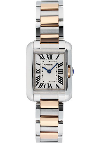 Cartier Tank Anglaise Watch - Small Steel And Pink Gold Case