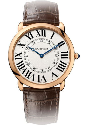Cartier Ronde Louis Cartier 42 MM Watch - 42 mm Pink Gold Case - Dark Brown Alligator Strap